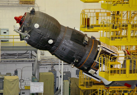 Progress MS-04 cargo spacecraft as it was being prepared for the December 1 launch. (Image: Roscosmos)